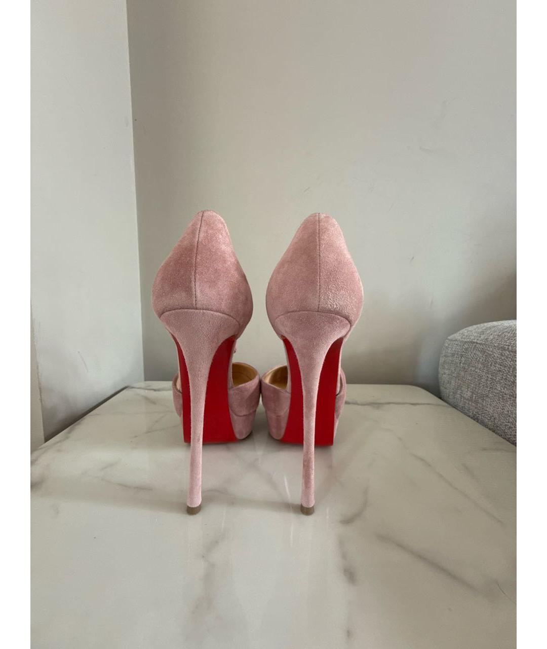 CHRISTIAN LOUBOUTIN Розовые кожаные туфли, фото 4