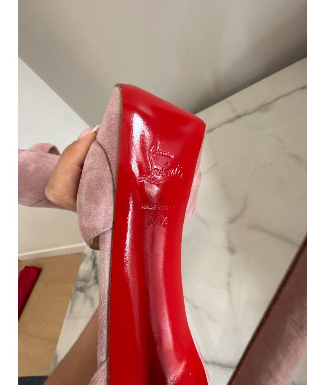 CHRISTIAN LOUBOUTIN Розовые кожаные туфли, фото 7