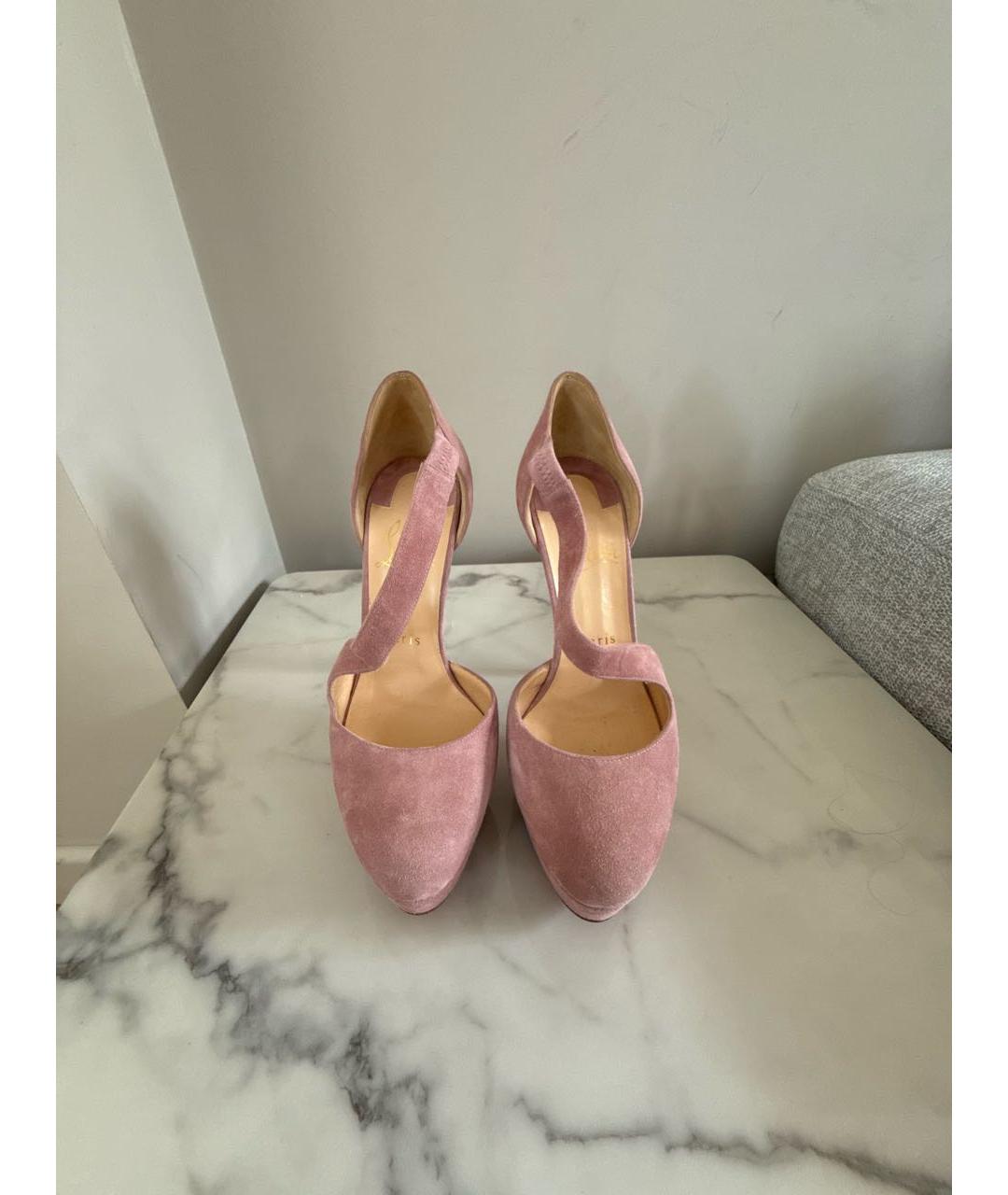 CHRISTIAN LOUBOUTIN Розовые кожаные туфли, фото 2