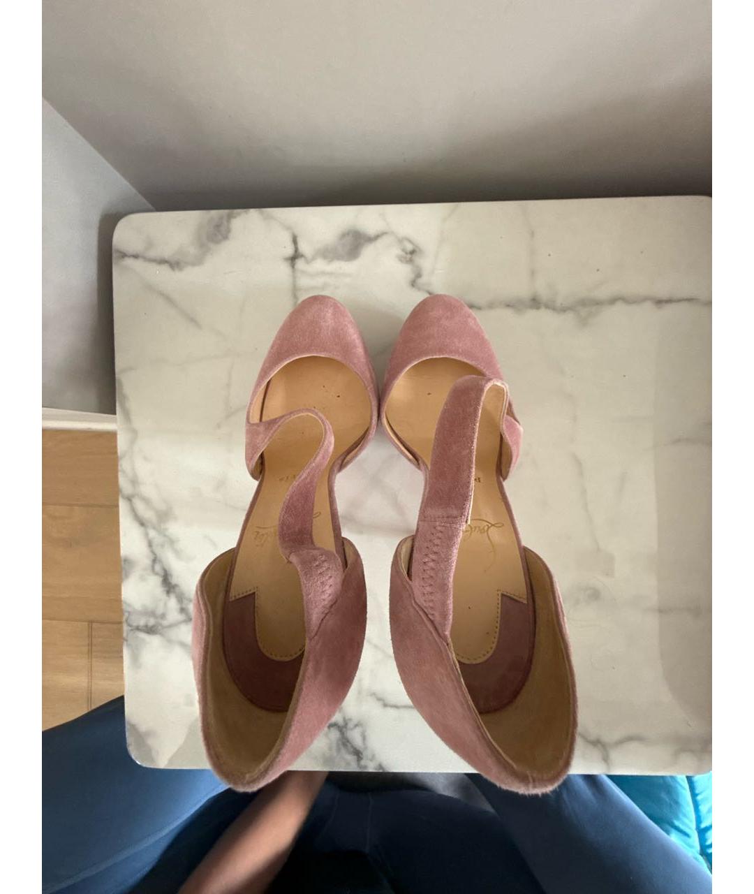 CHRISTIAN LOUBOUTIN Розовые кожаные туфли, фото 3