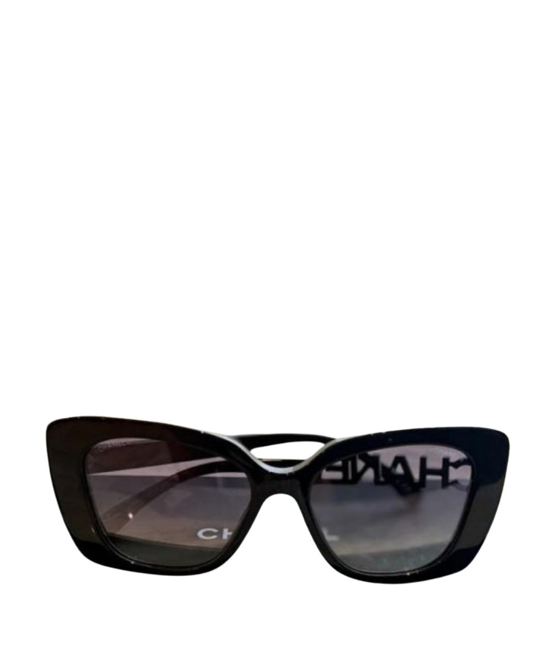 CHANEL Черные пластиковые солнцезащитные очки, фото 1