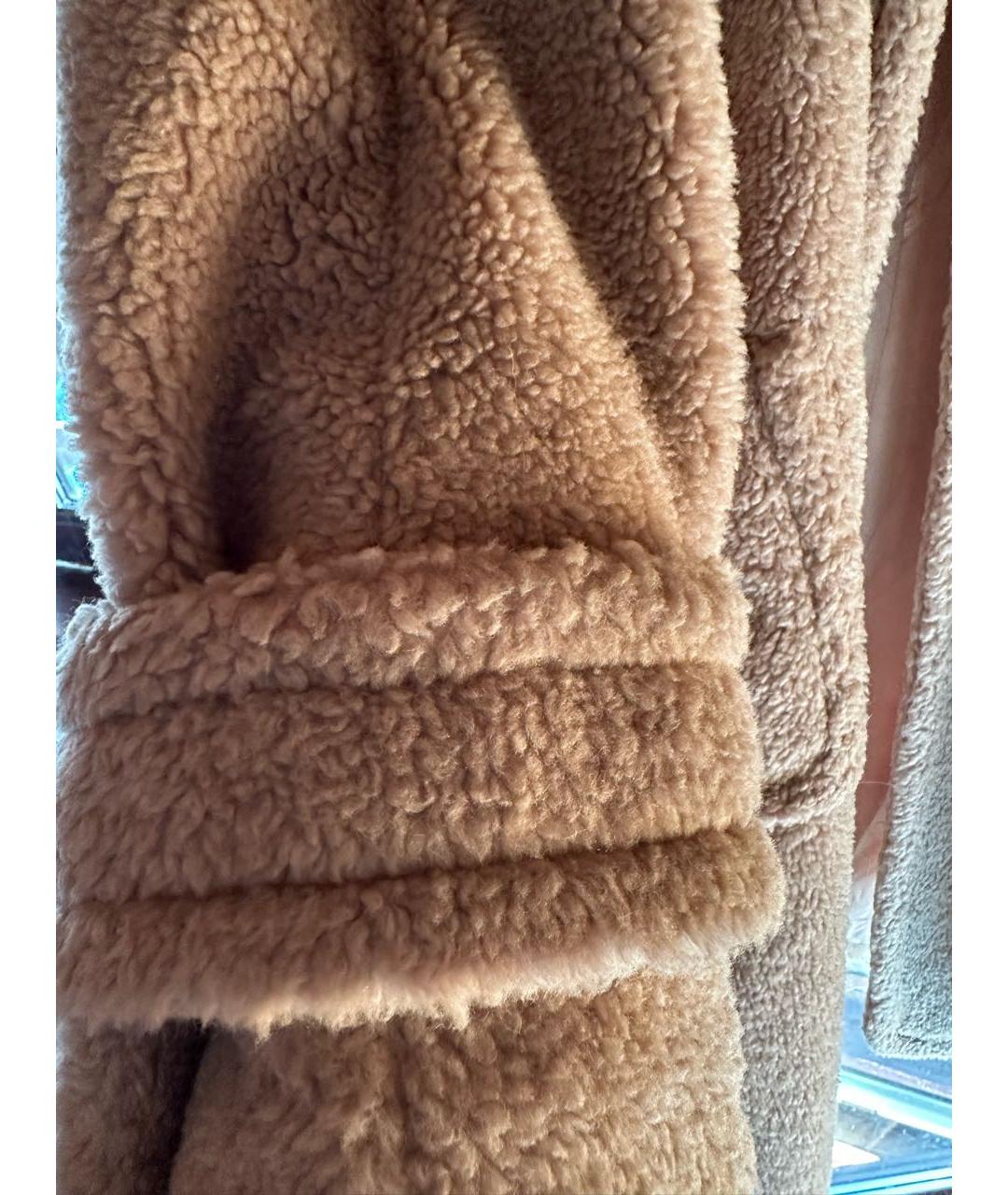 WEEKEND MAX MARA Бежевая шерстяная шуба, фото 7