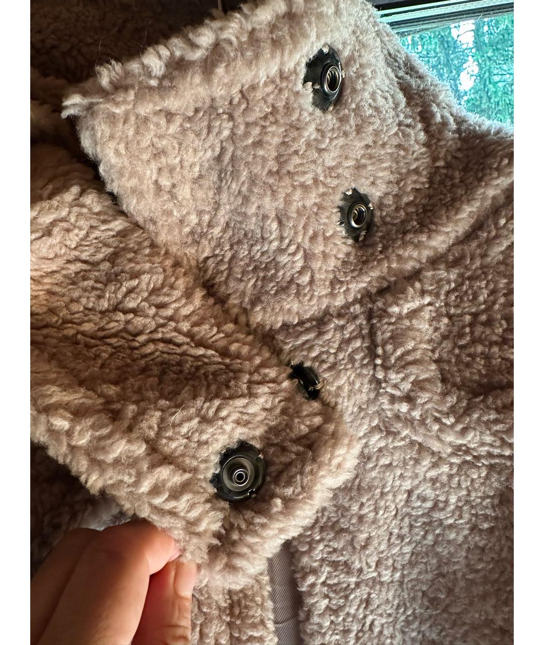 WEEKEND MAX MARA Бежевая шерстяная шуба, фото 4
