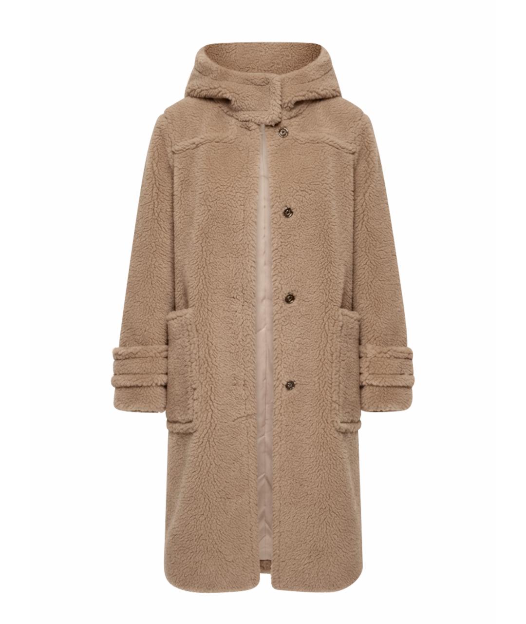 WEEKEND MAX MARA Бежевая шерстяная шуба, фото 1