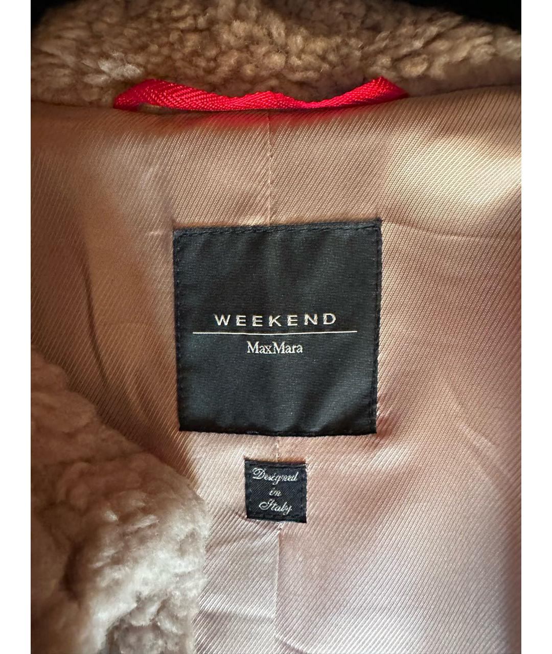 WEEKEND MAX MARA Бежевая шерстяная шуба, фото 6