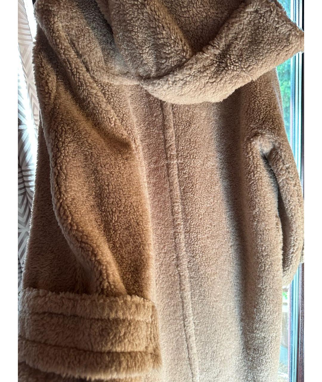 WEEKEND MAX MARA Бежевая шерстяная шуба, фото 3