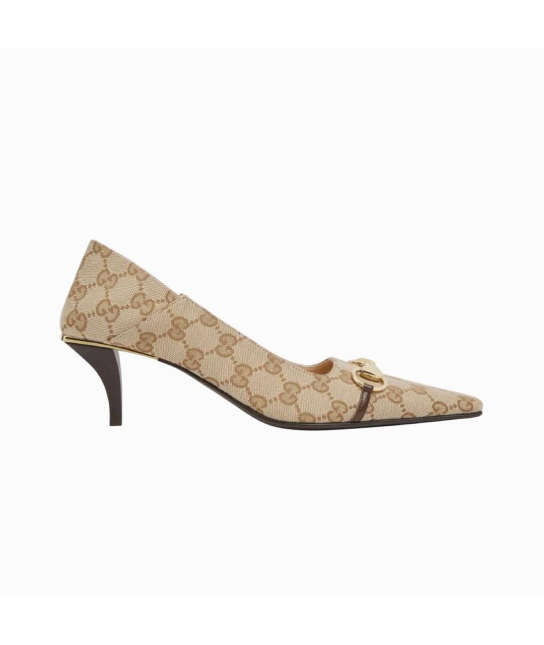 GUCCI Бежевые текстильные туфли, фото 3