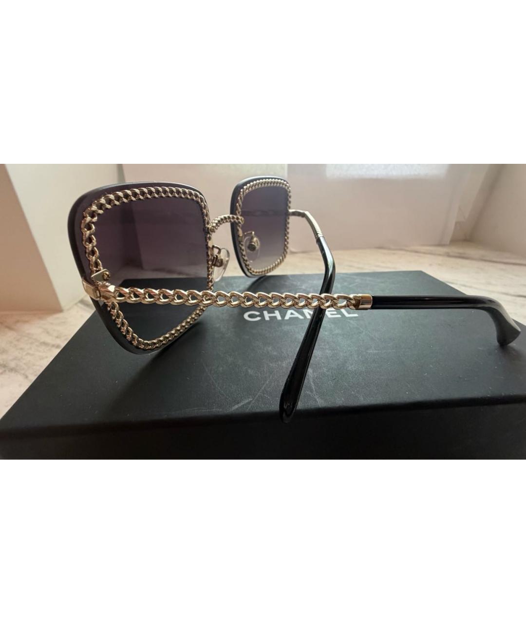 CHANEL Серые металлические солнцезащитные очки, фото 3