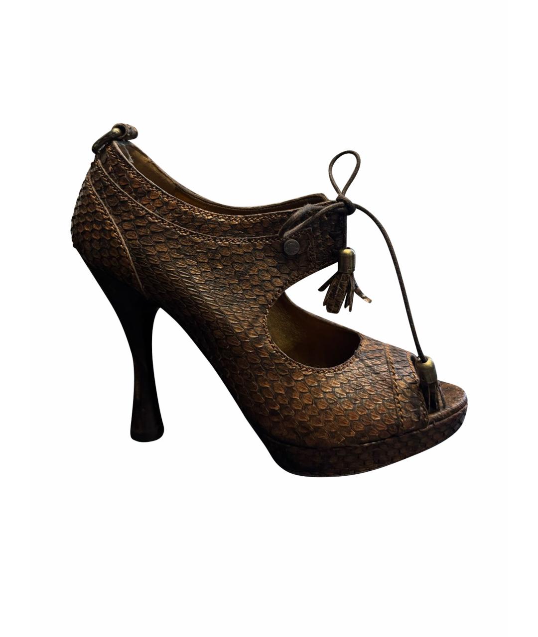 BALLY Коричневые туфли из экзотической кожи, фото 1