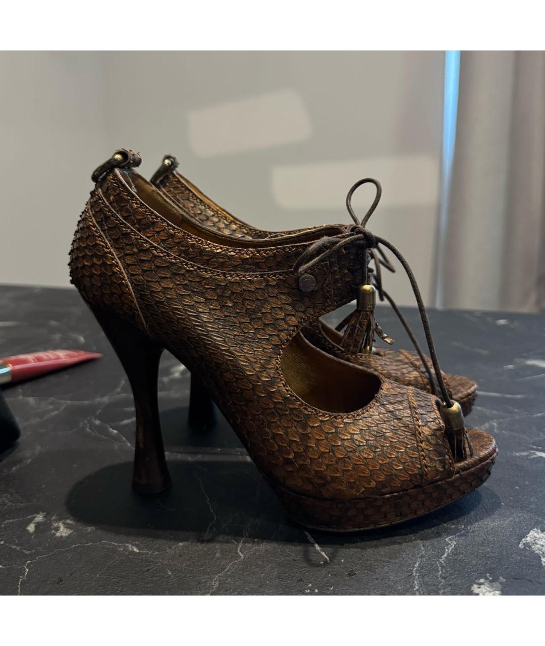 BALLY Коричневые туфли из экзотической кожи, фото 7