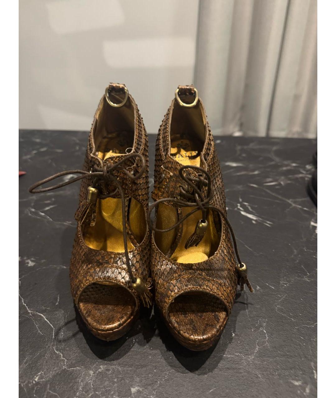 BALLY Коричневые туфли из экзотической кожи, фото 2