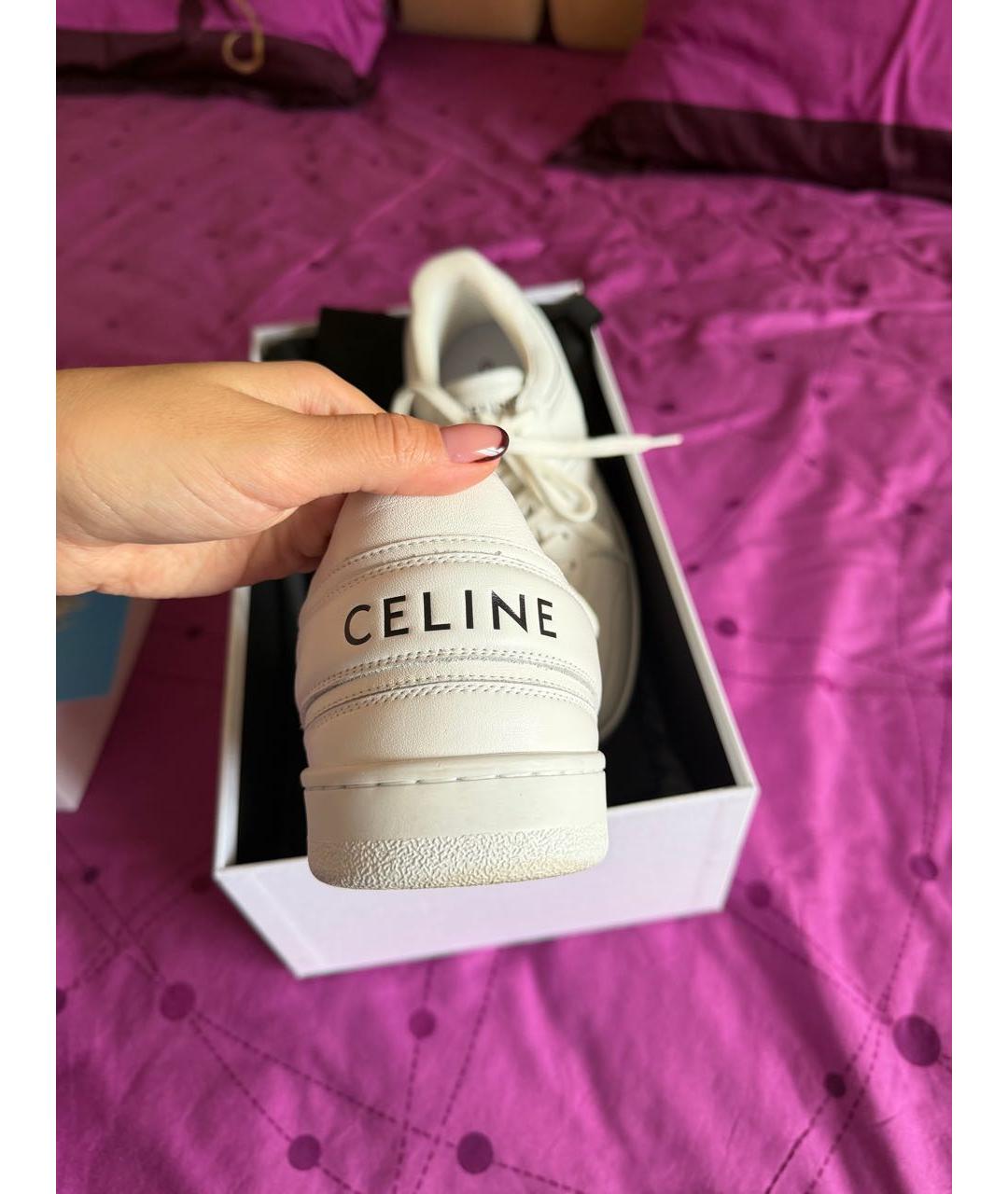 CELINE Белые кожаные кеды, фото 5