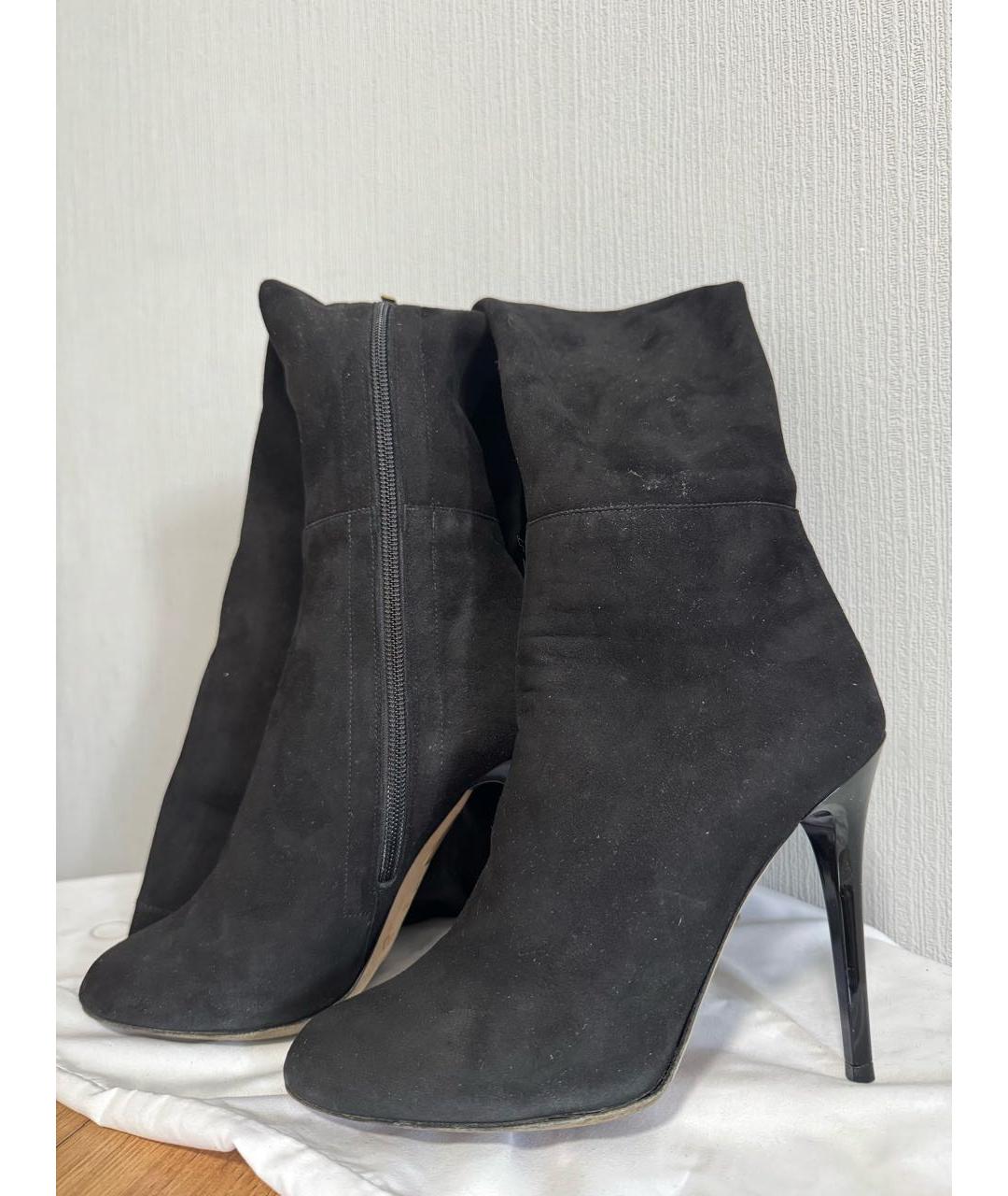 JIMMY CHOO Черные замшевые ботфорты, фото 7