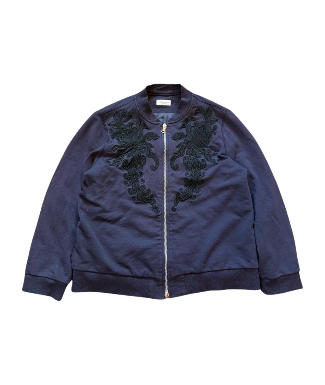 DRIES VAN NOTEN Темно-синяя хлопковая куртка, фото 1
