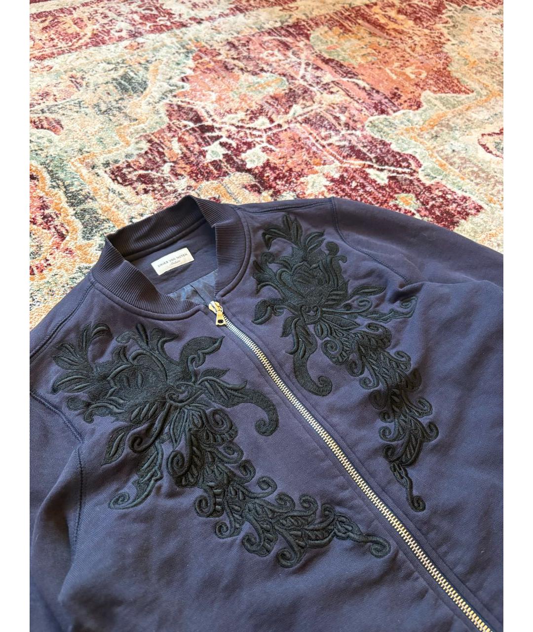 DRIES VAN NOTEN Темно-синяя хлопковая куртка, фото 2