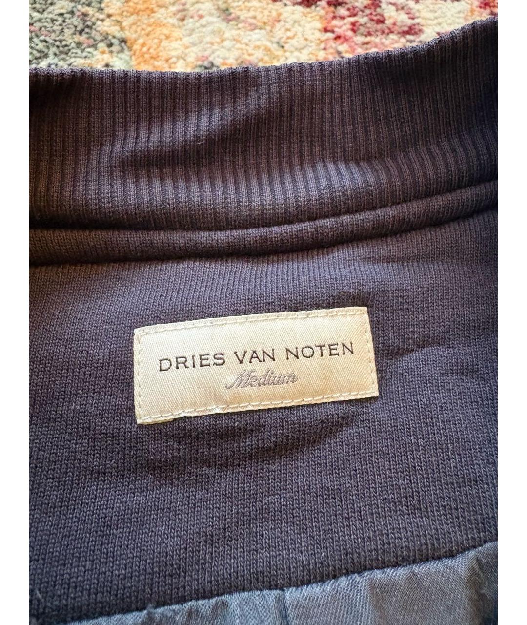DRIES VAN NOTEN Темно-синяя хлопковая куртка, фото 3