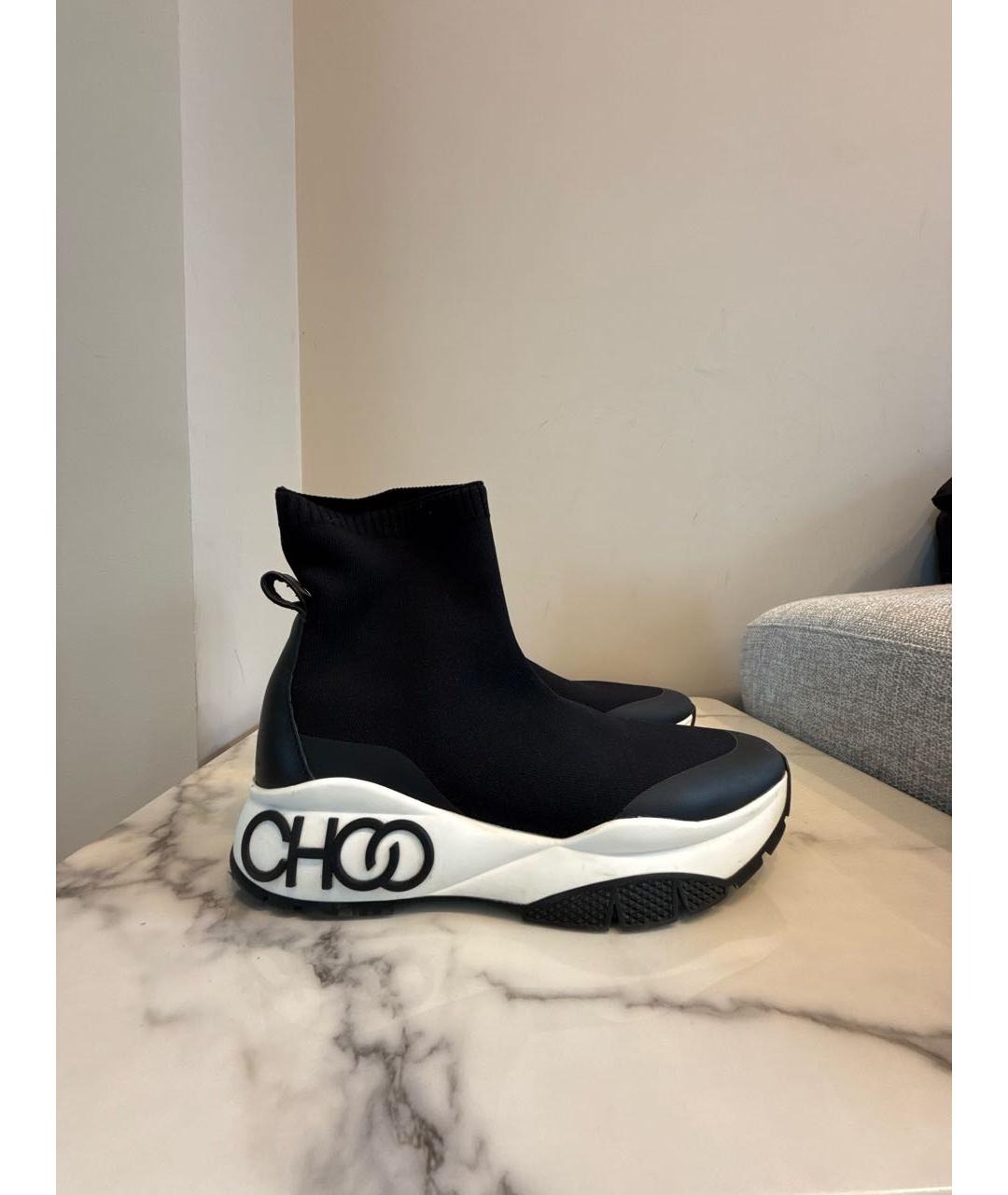 JIMMY CHOO Черные текстильные кроссовки, фото 9