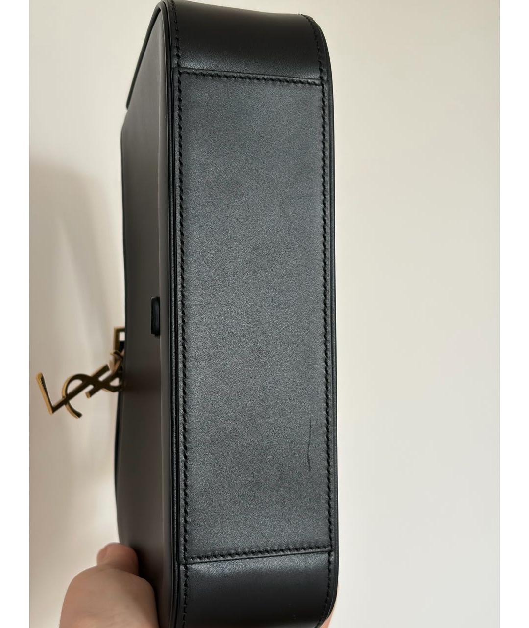 SAINT LAURENT Черная кожаная сумка с короткими ручками, фото 6