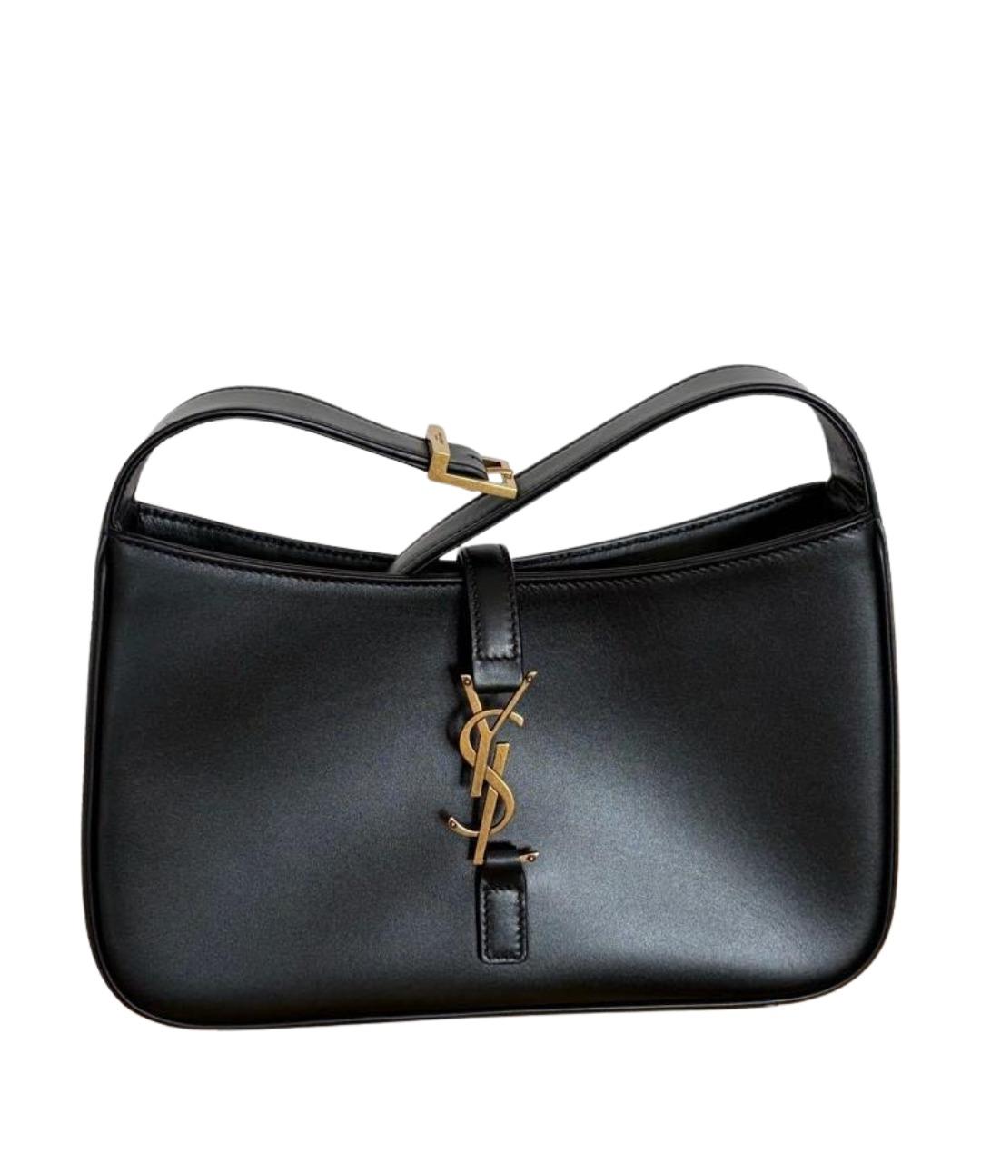 SAINT LAURENT Черная кожаная сумка с короткими ручками, фото 1