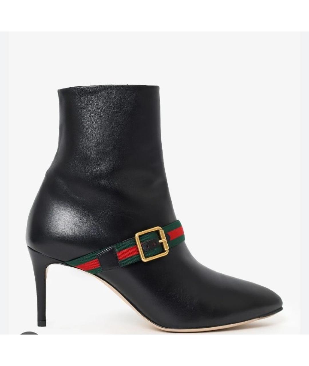 GUCCI Черные кожаные ботильоны, фото 7