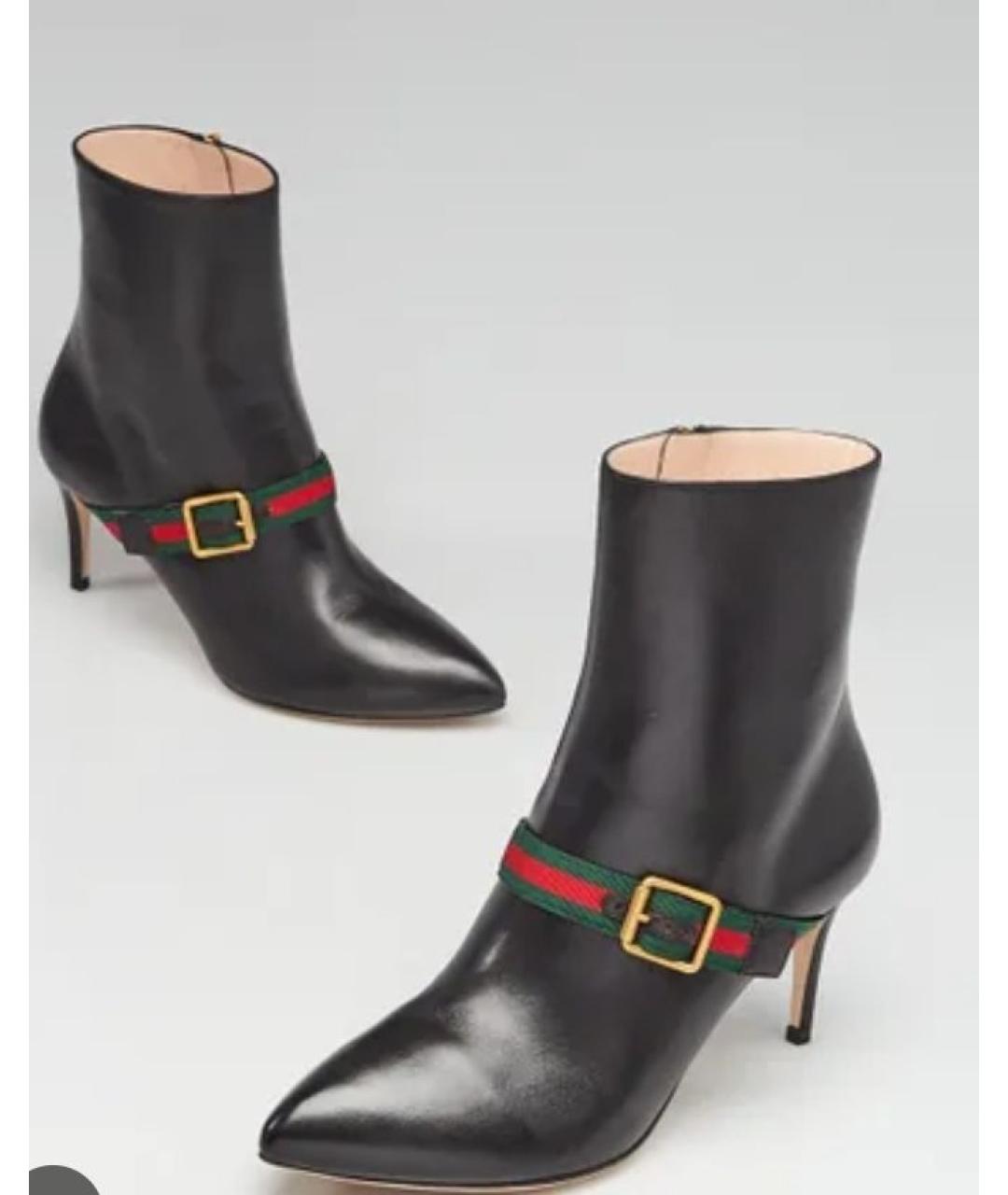 GUCCI Черные кожаные ботильоны, фото 2