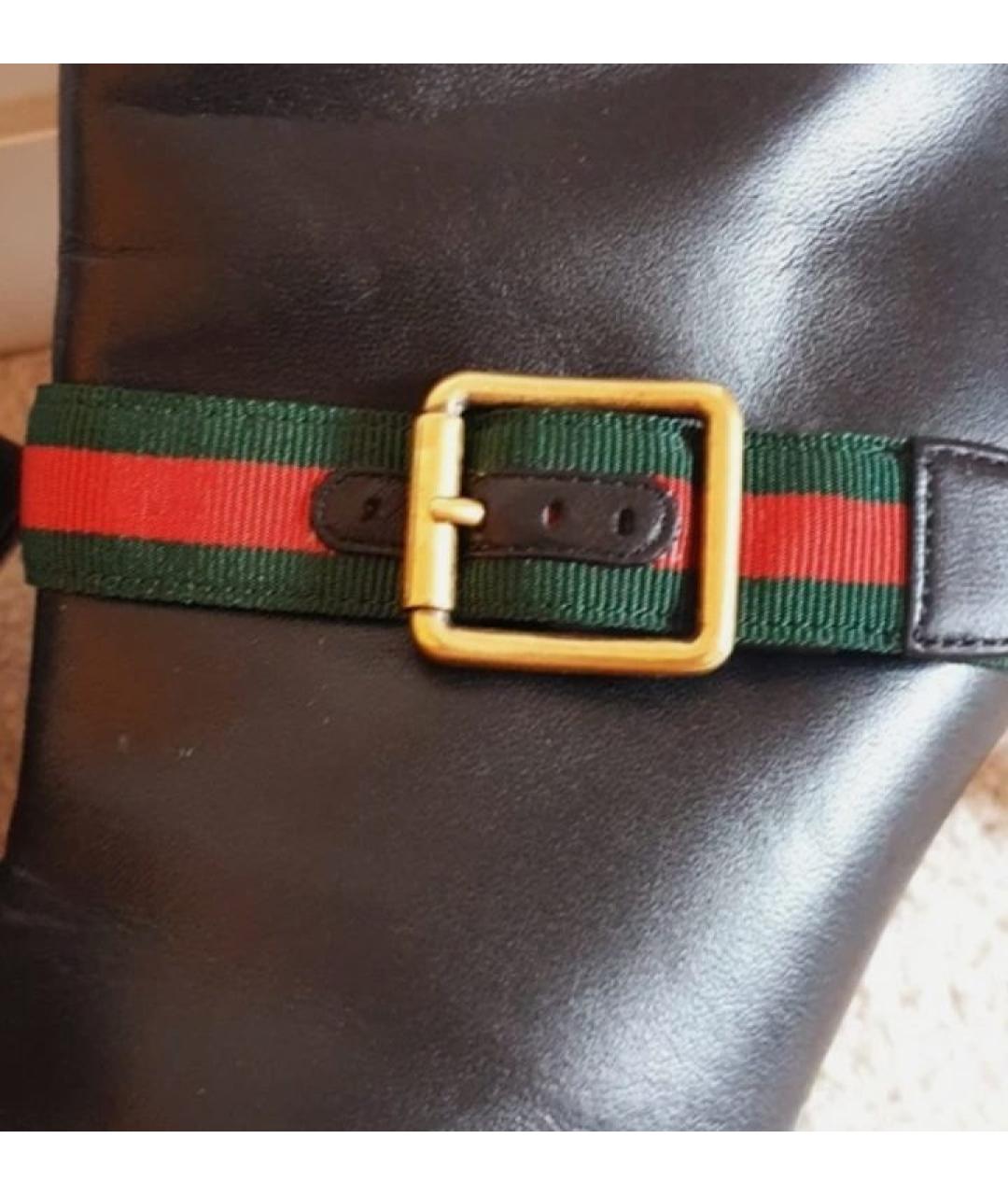 GUCCI Черные кожаные ботильоны, фото 4