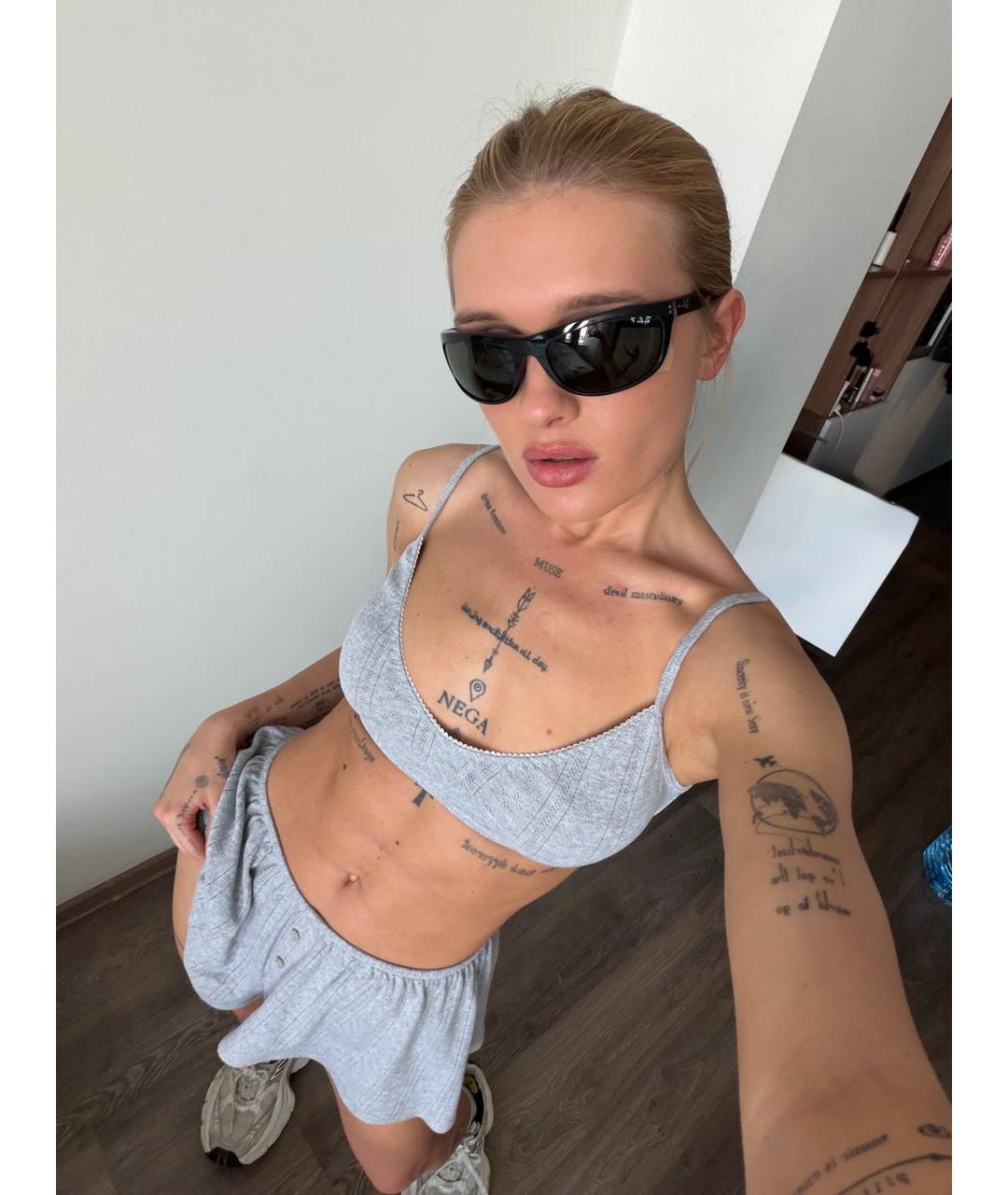 RAY BAN Черные пластиковые солнцезащитные очки, фото 5