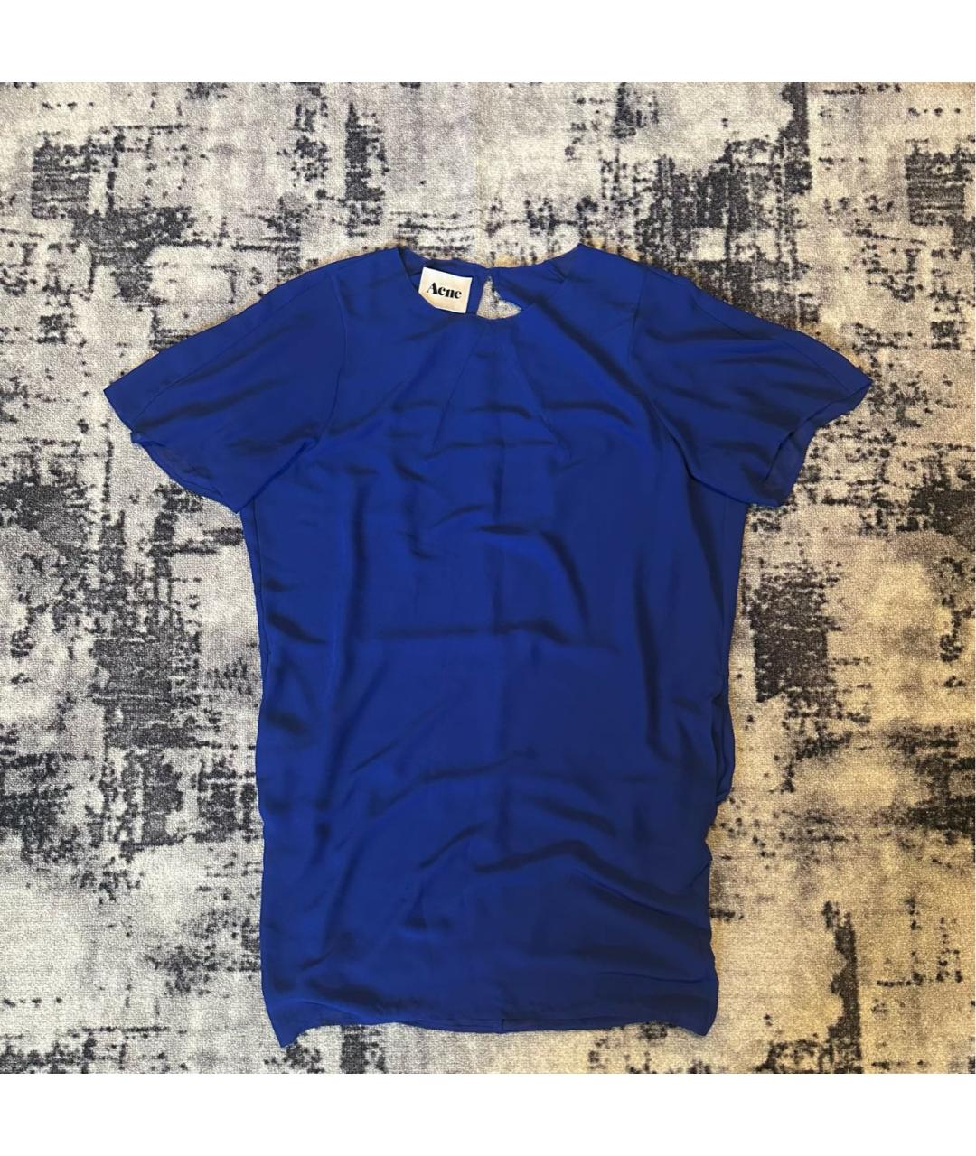 ACNE STUDIOS Синее полиэстеровое повседневное платье, фото 8