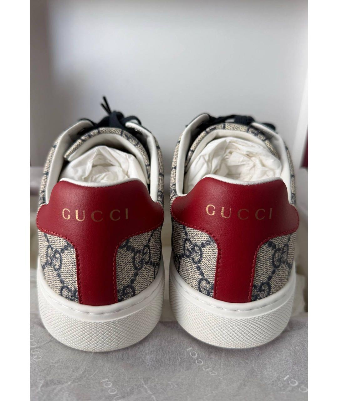 GUCCI Бежевые текстильные кеды, фото 3