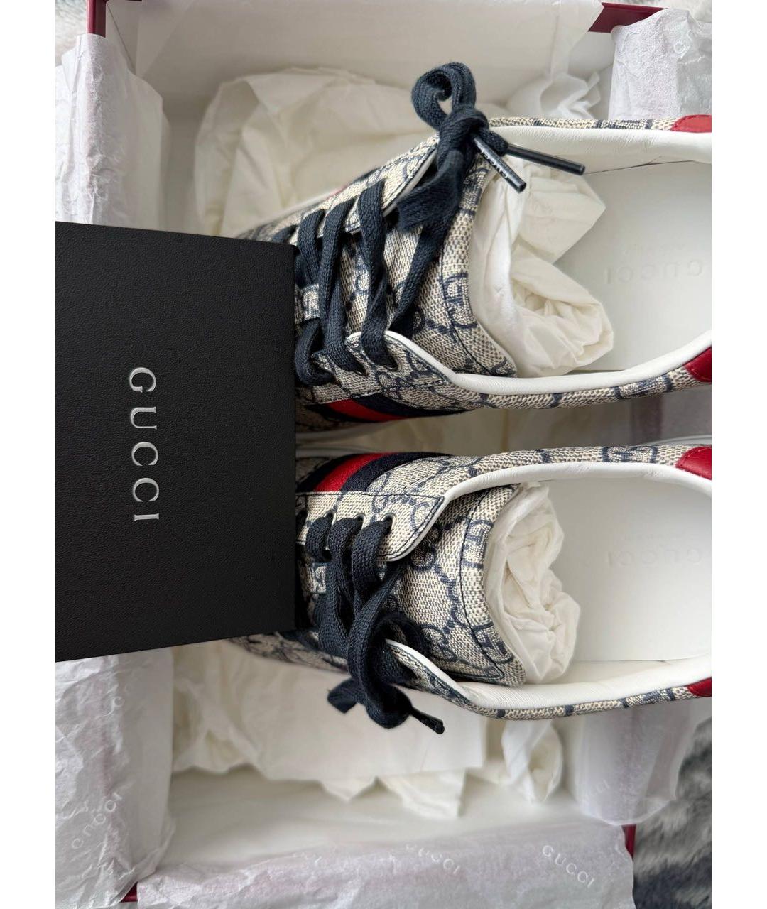 GUCCI Бежевые текстильные кеды, фото 4