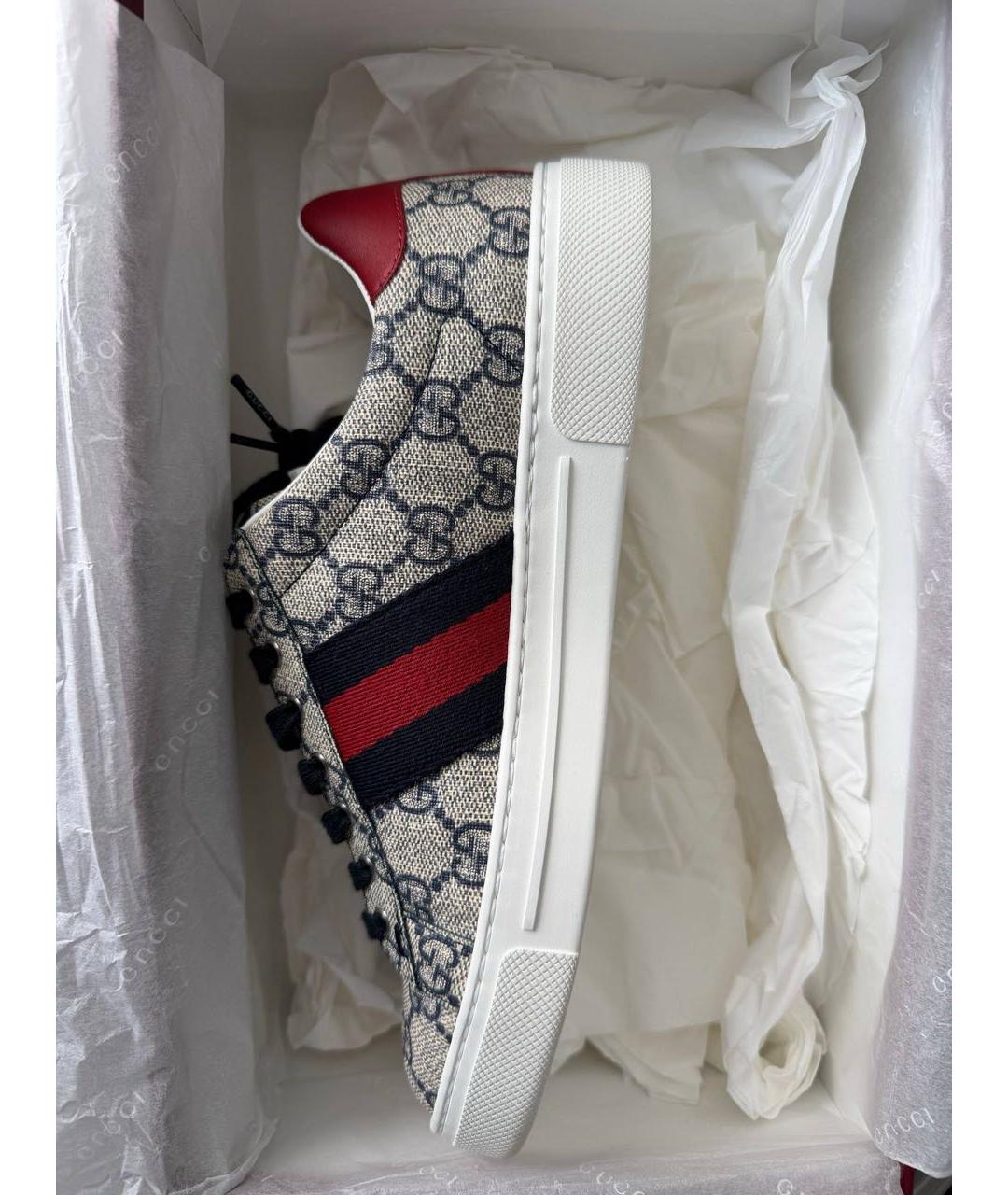 GUCCI Бежевые текстильные кеды, фото 5