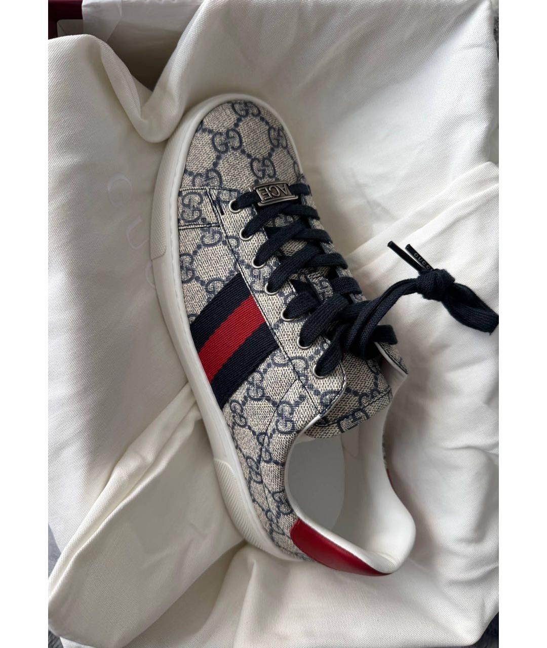 GUCCI Бежевые текстильные кеды, фото 6