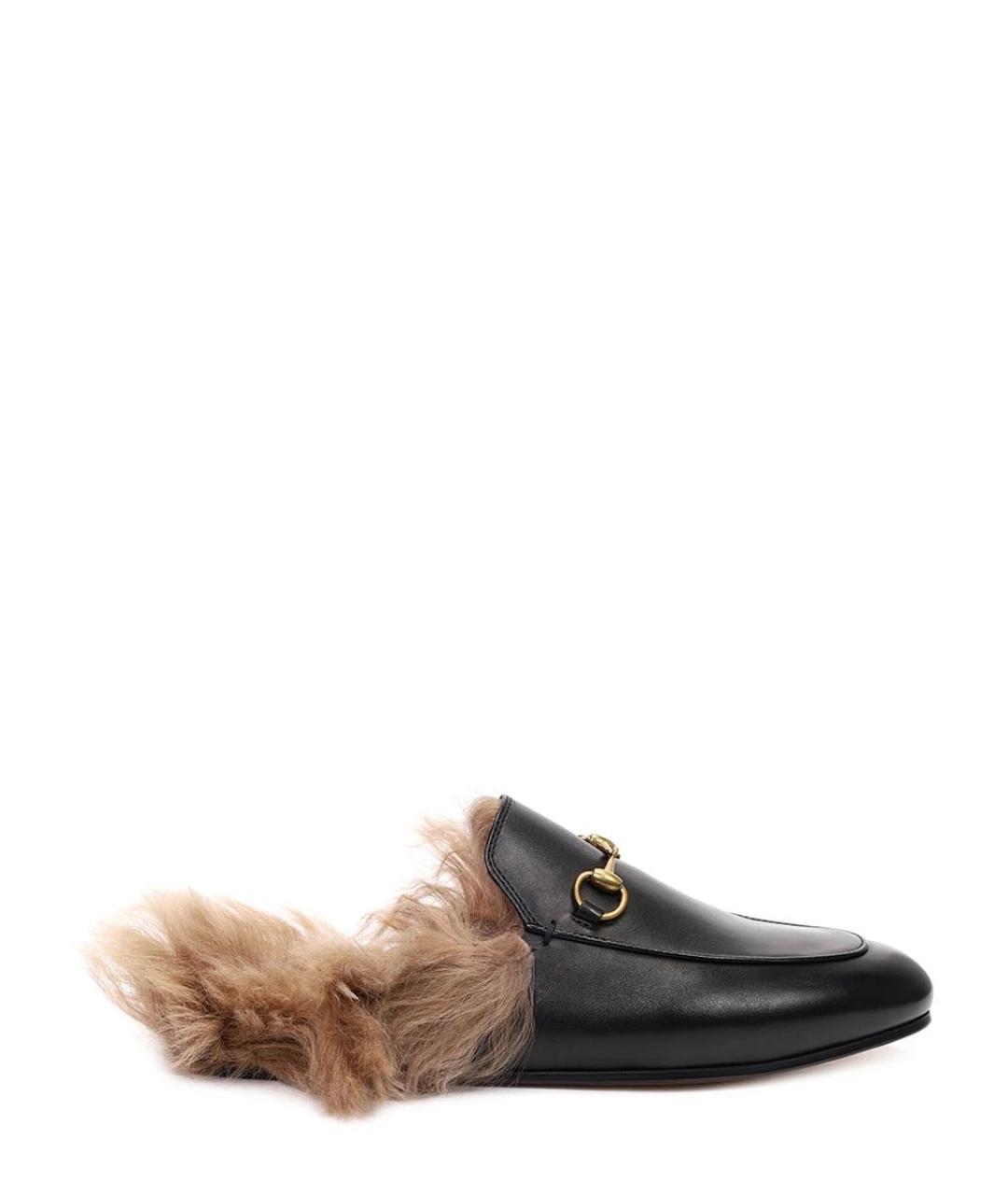 GUCCI Черные кожаные мюли, фото 1