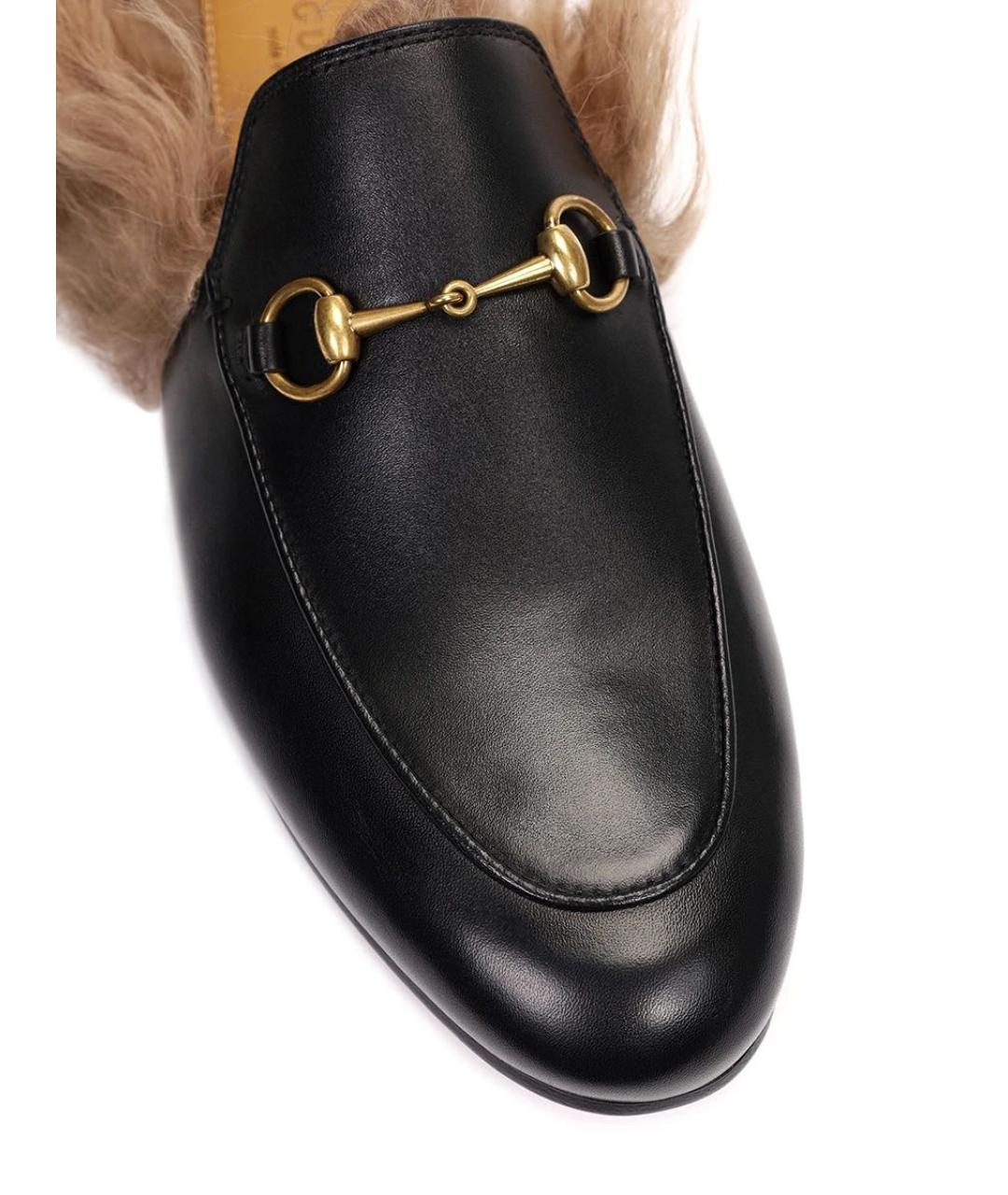 GUCCI Черные кожаные мюли, фото 5
