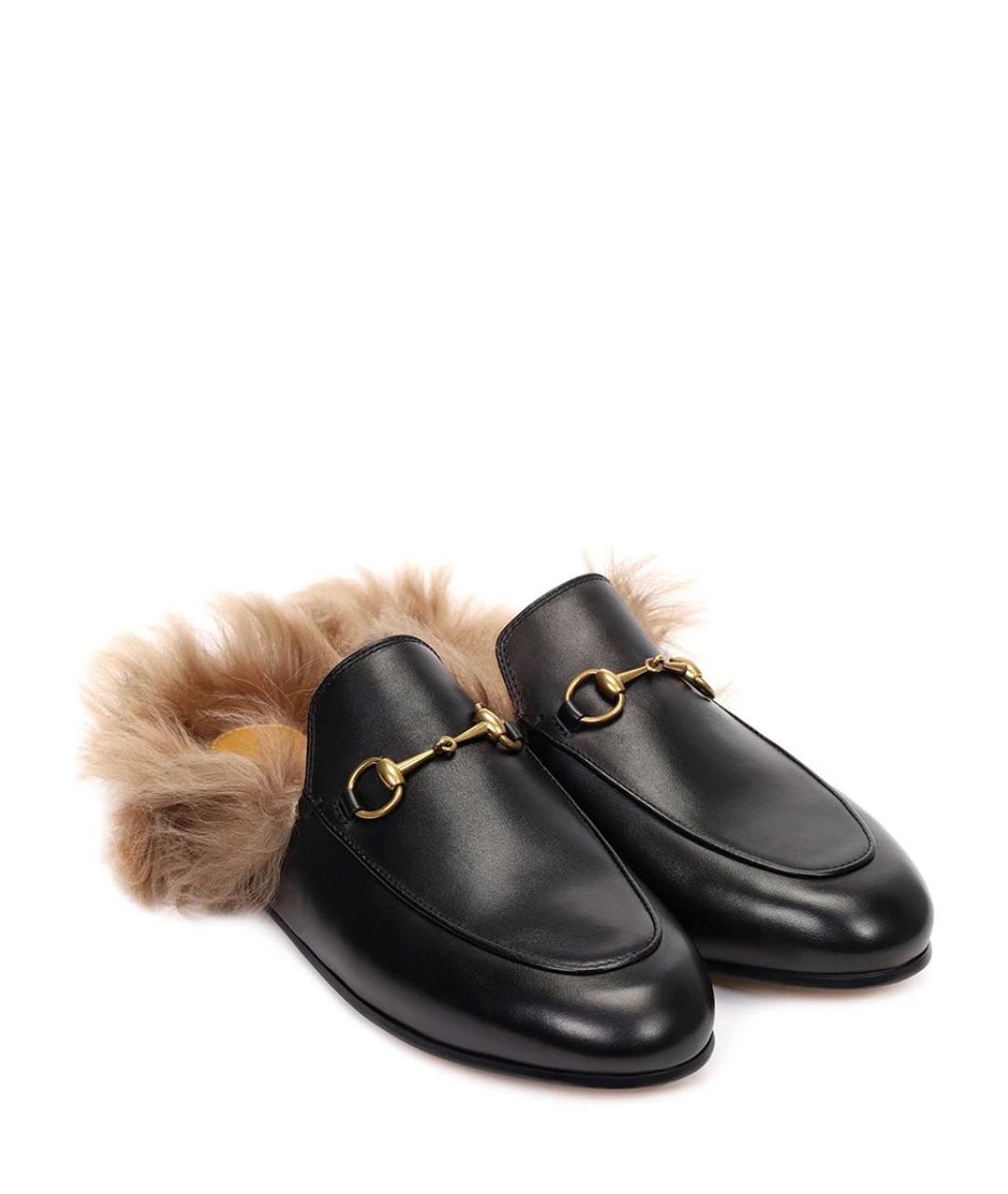 GUCCI Черные кожаные мюли, фото 2