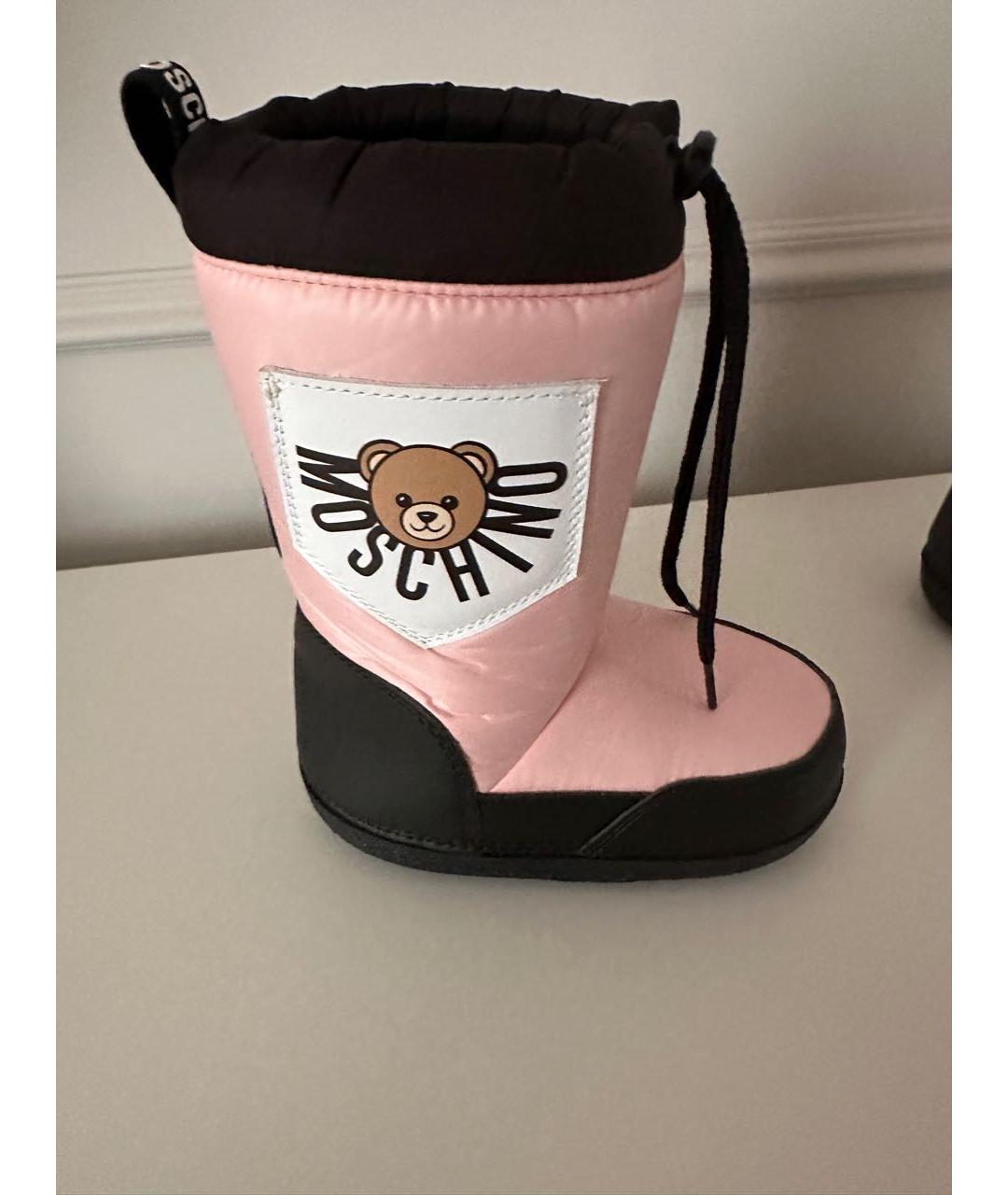 MOSCHINO Розовые синтетические сапоги, фото 2