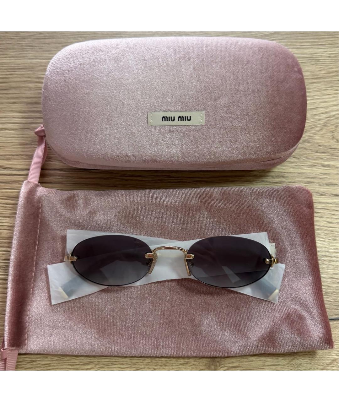 MIU MIU Антрацитовые металлические солнцезащитные очки, фото 4