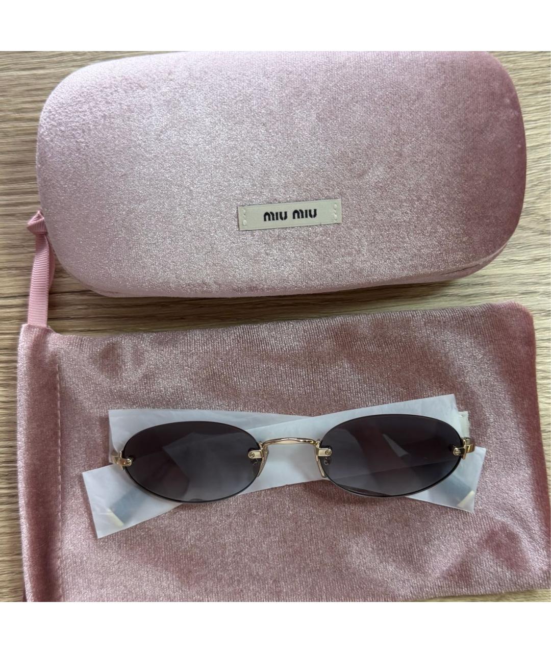 MIU MIU Антрацитовые металлические солнцезащитные очки, фото 3