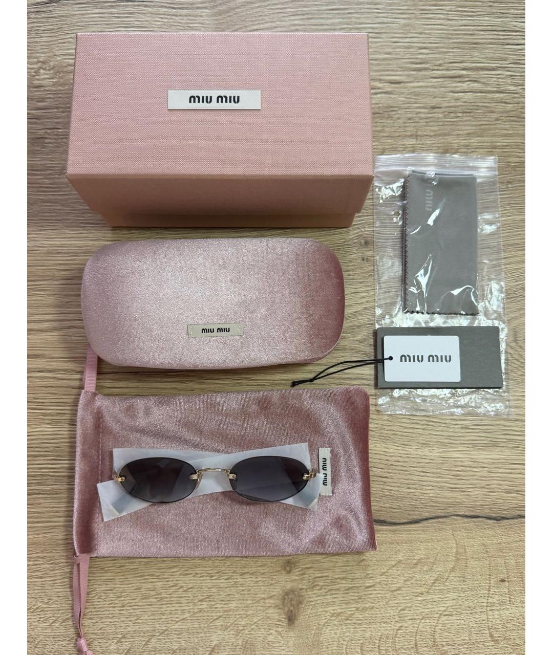 MIU MIU Антрацитовые металлические солнцезащитные очки, фото 2
