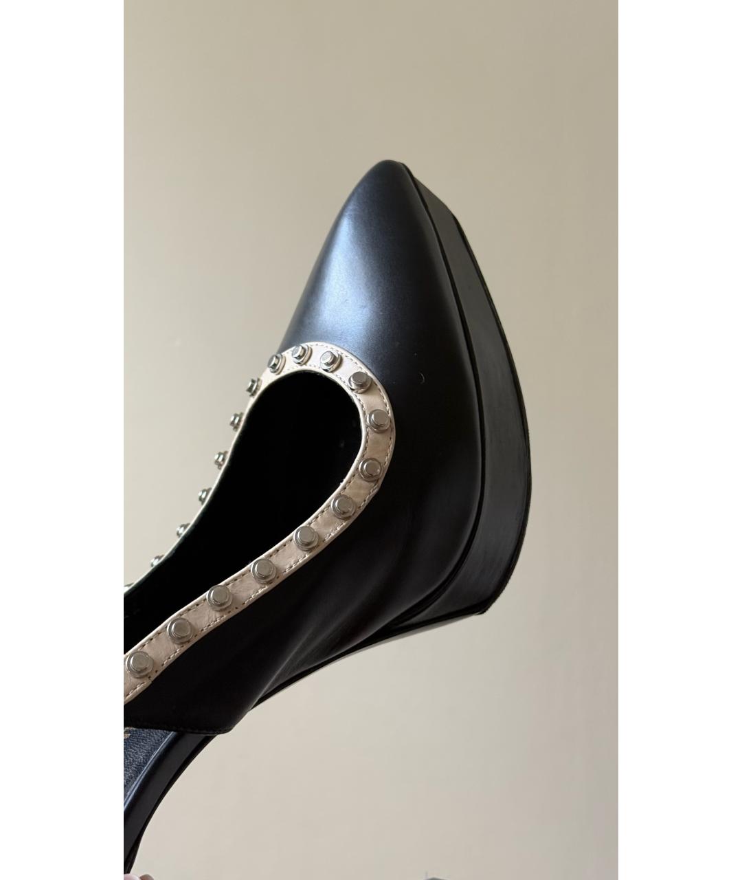 SAINT LAURENT Черные кожаные туфли, фото 5