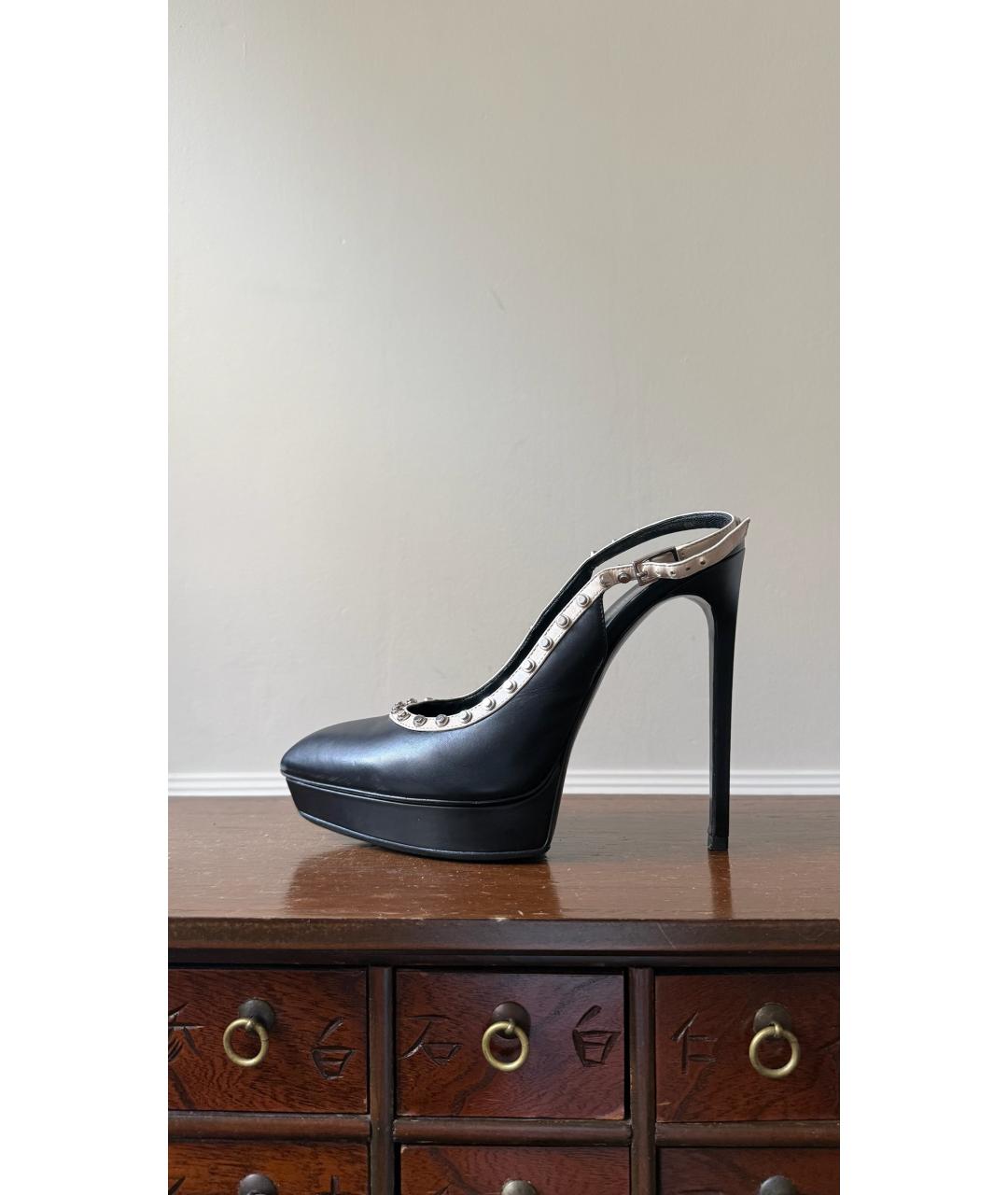 SAINT LAURENT Черные кожаные туфли, фото 8