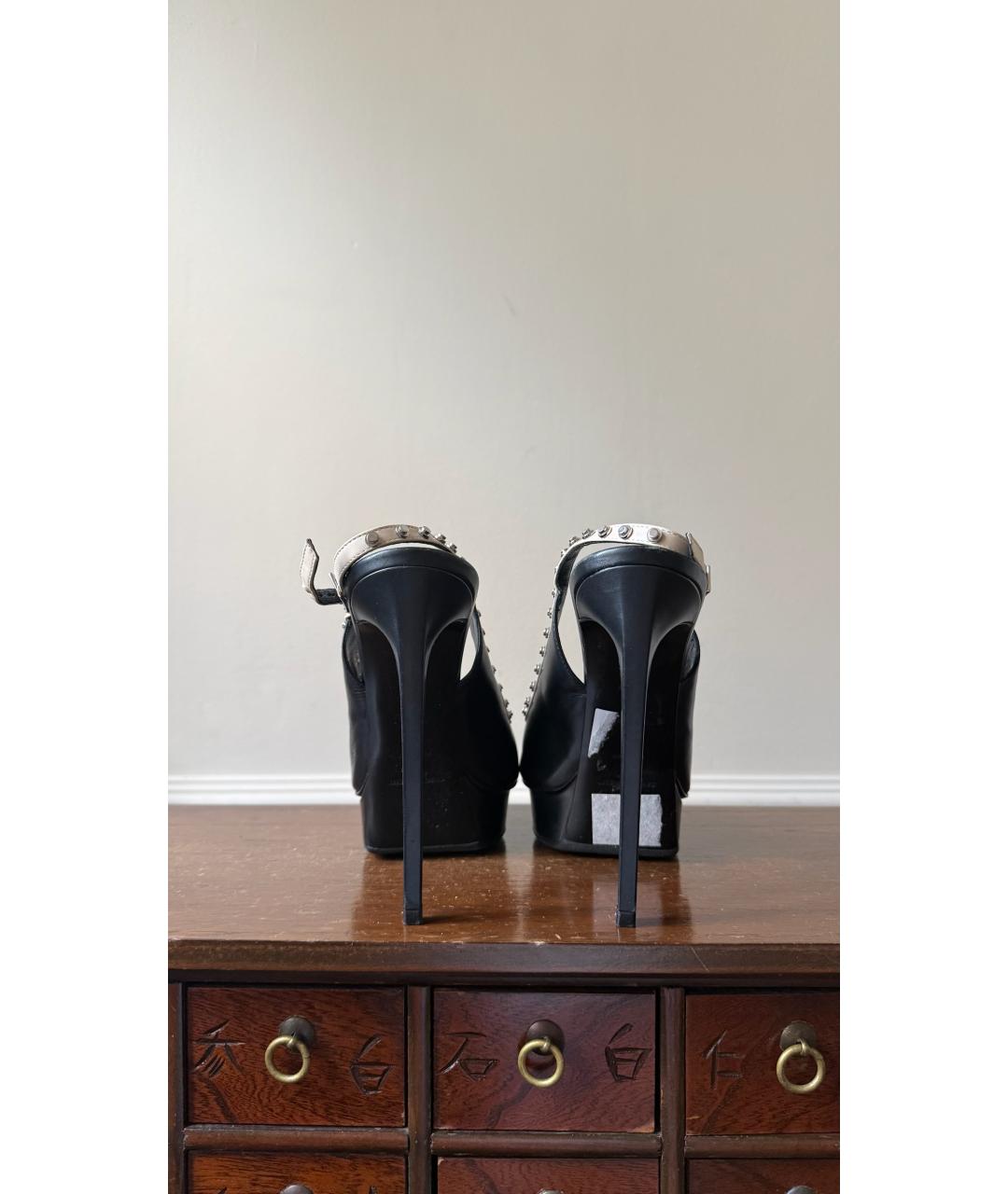 SAINT LAURENT Черные кожаные туфли, фото 4