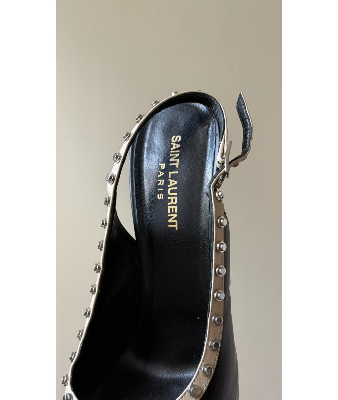 SAINT LAURENT Черные кожаные туфли, фото 7