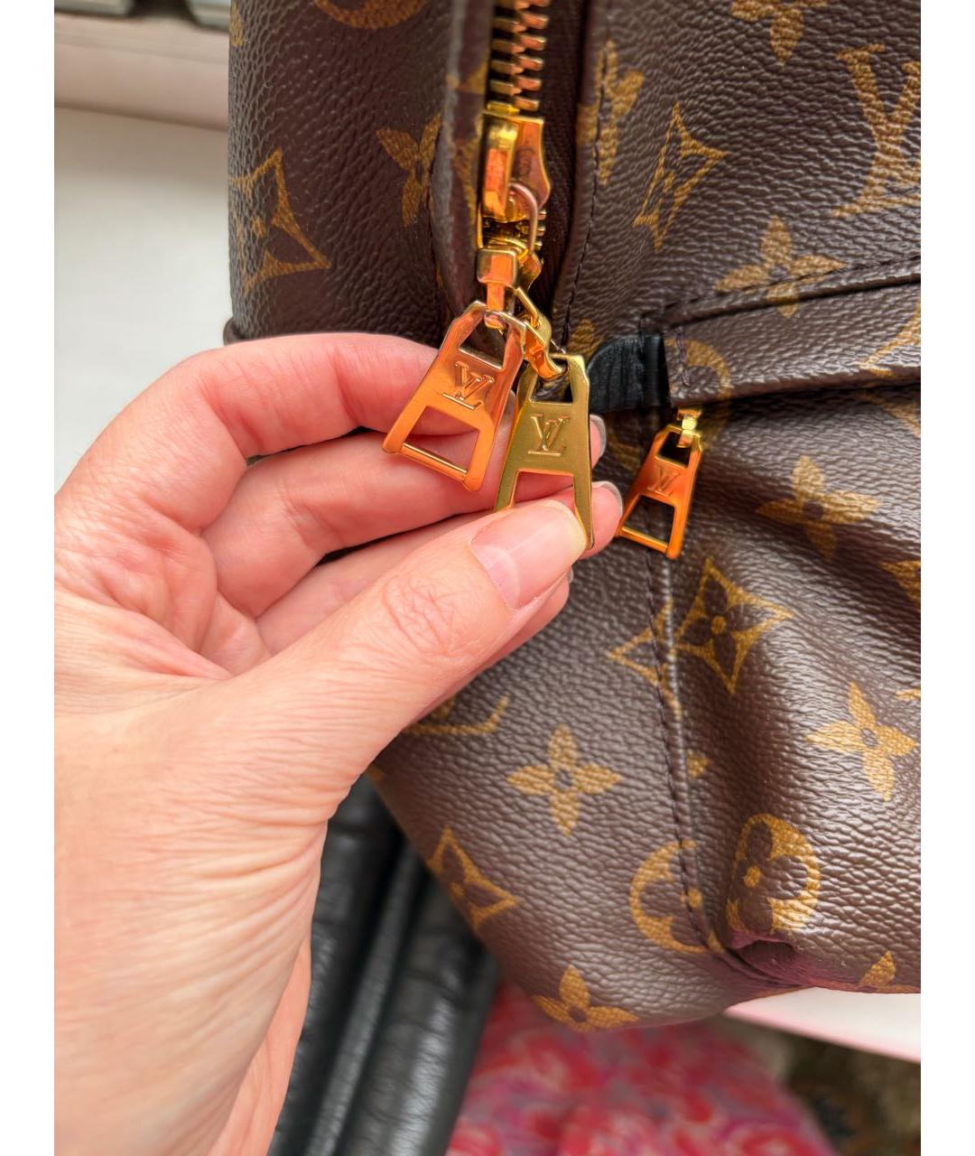 LOUIS VUITTON Коричневый канва рюкзак, фото 6