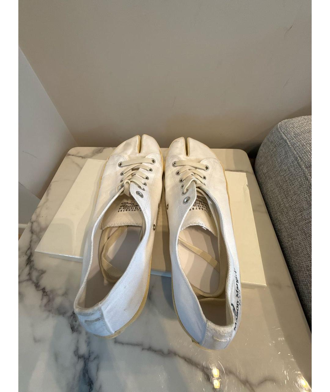 MAISON MARGIELA Белые текстильные низкие кроссовки / кеды, фото 3