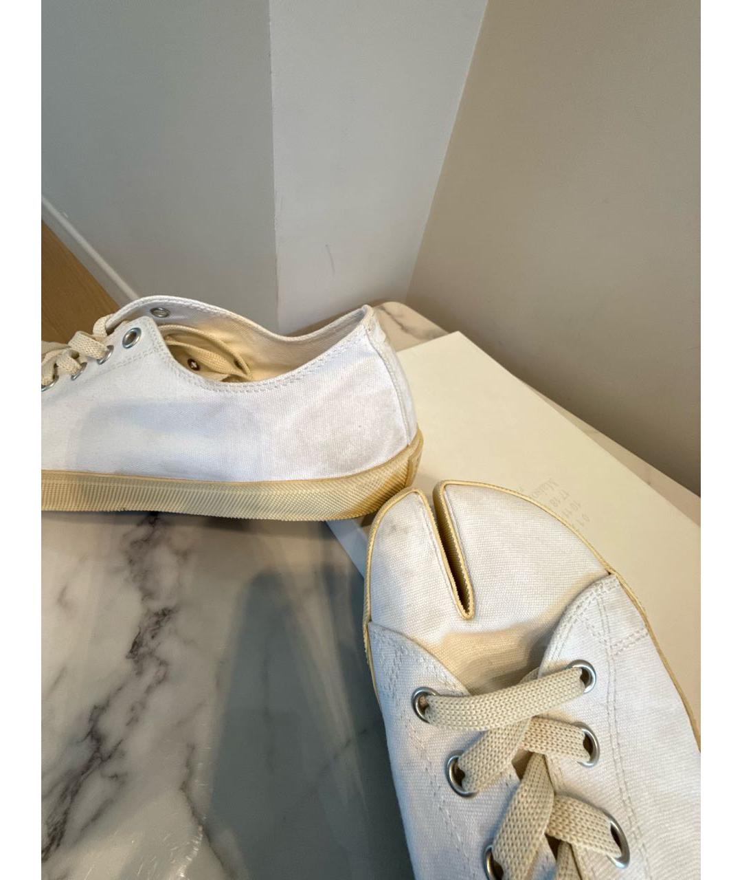 MAISON MARGIELA Белые текстильные низкие кроссовки / кеды, фото 6