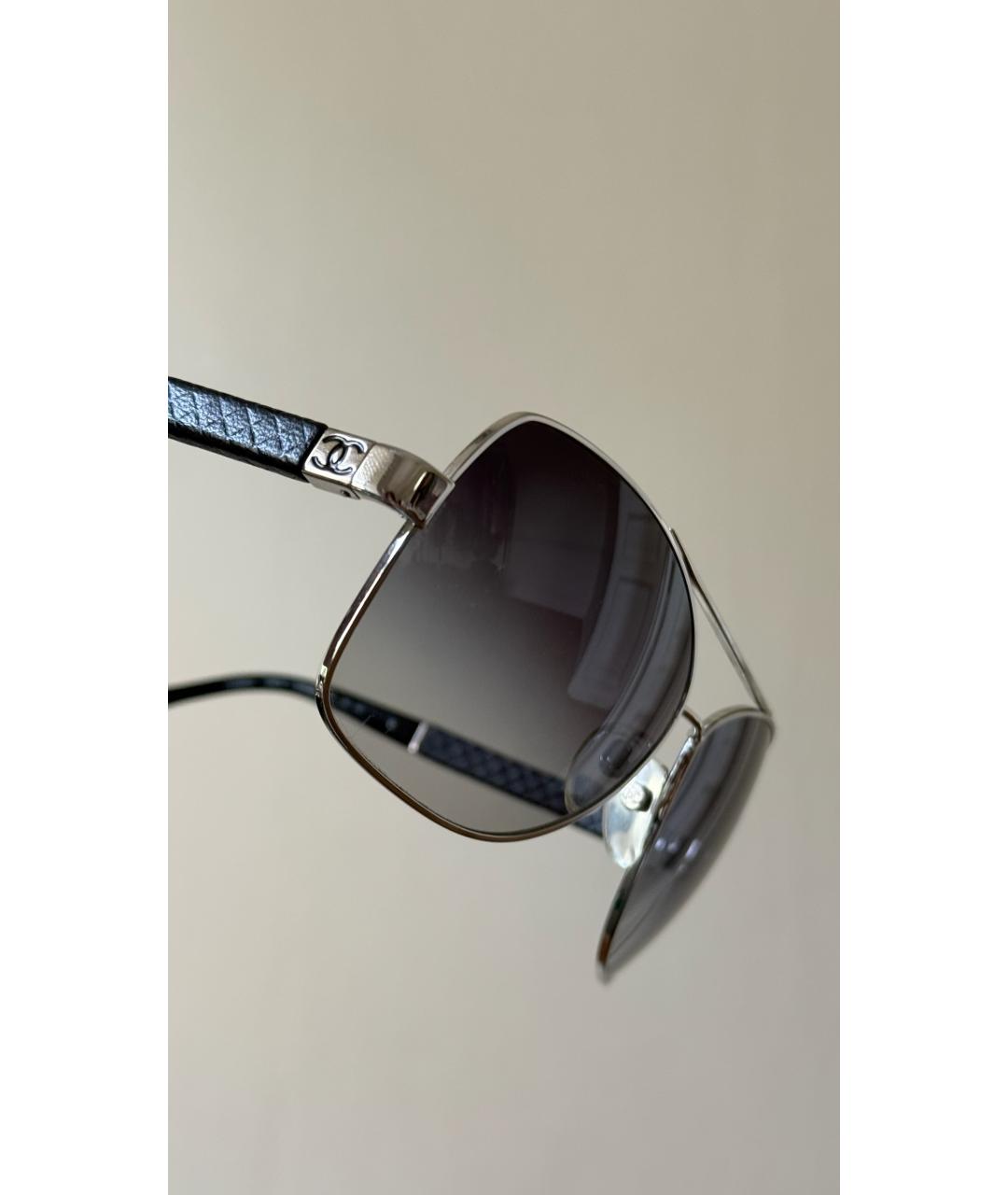 CHANEL Синие металлические солнцезащитные очки, фото 3
