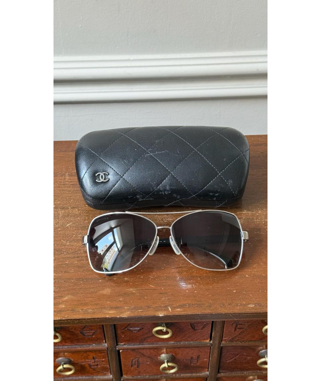 CHANEL Синие металлические солнцезащитные очки, фото 5