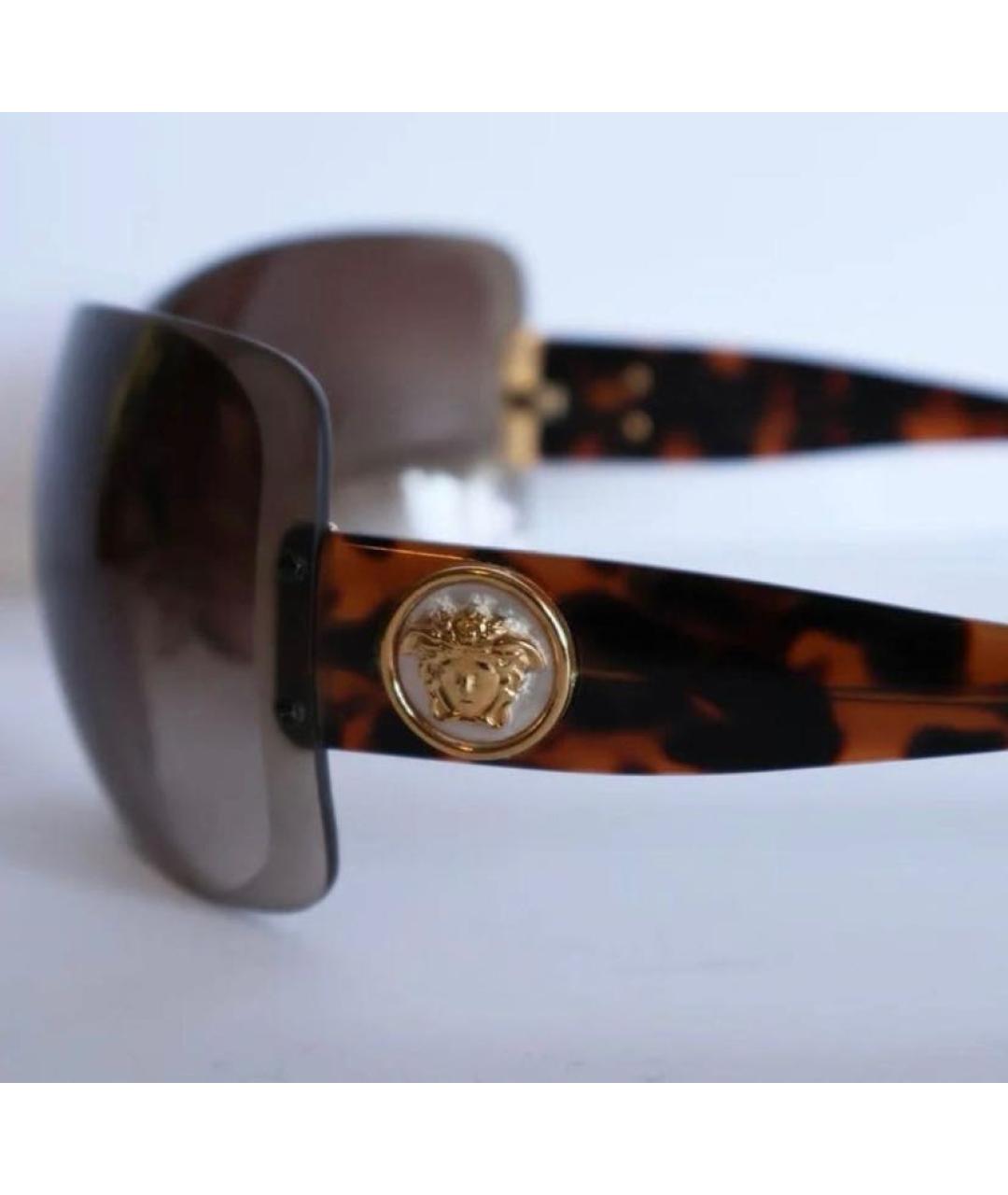VERSACE Коричневые пластиковые солнцезащитные очки, фото 4