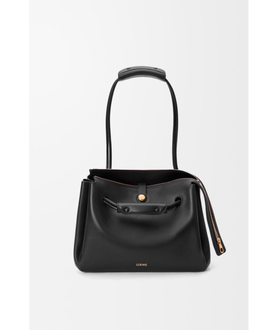 LOEWE Черная кожаная сумка с короткими ручками, фото 9